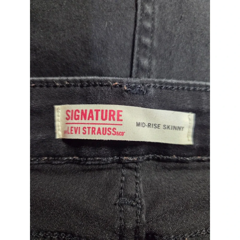 Signature by Levi Strauss Womens Mid-Rise Skinny Jeans Black Size 20M Stretch